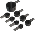 Color Up Measuring Cup Set, 8 Piece – Includes 2 Cup, Black Finish, Stainless Steel, Accurate for Wet & Dry Ingredients, Embossed Markings, Easy-Pour Spouts, Dishwasher-Safe, Kitchen Essential