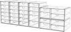 YFXCVSL Acrylic Makeup Organizer with 31 Drawers, 6 Pack Clear Storage Drawers, Bathroom Makeup Organizer for Palettes, Cosmetic, and Beauty Supplies,Ideal for Vanity, Cabinet,Desk Organization