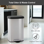 21 Gallon Kitchen Trash Can (80 L), Stainless Steel Garbage Can with Soft-Close Lid & Foot Pedal, Large Step-on Waste Bins Trash for Home Office
