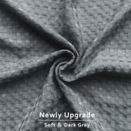 MIYE Pleated Waffle Weave Bed Skirt, Tailored Dust Ruffle 12 Inch Drop Easy Fit, Machine Washable (Dark Grey, Twin - 12" Drop)