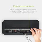 in-Box Extra Large Cable Organizing Management Box for Under Desk Surge Protector Concealer Black