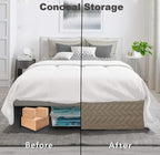Queen Bed Skirt-Box Spring Cover with 14 Inch Tailored Drop,Wrinkle and Fade Resistant Hotel Wrap Around Bed Skirts,Bed Frame Cover (Checkered Light Khaki, Queen)