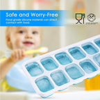 Ice Cube Trays, Silicone Easy-Release and Flexible 14-Ice Trays with Spill-Resistant Removable Lid, BPA Free, Durable and Dishwasher Safe, 4 Pack