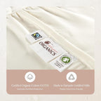 100% Cotton Organic Mattress Protector - Breathable & Cooling Mattress Protector Queen Size - Premium 300GSM Quilted and Noiseless Machine Washable Organic Cotton Mattress Protector (Ivory, Cal King)