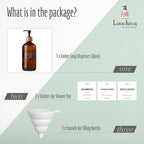 LOOCHICA Dish Amber Glass Soap Dispenser with Plastic Pump, 16 Oz Brown Dish Soap Dispenser Set Refillable Reusable Apothecary Soap Pump Dispenser Bottles for Bathroom and Kitchen