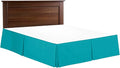 Bed Skirt - 100% Cotton 800 Thread Count Box Pleated Bed Skirt - Luxury Pleated Dust Ruffle, Hotel Quality Modern Bed Skirt, Easy Fit with 12 Inch Tailored Drop, Full XXL, Turquoise