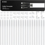 EVEO Cord Hider - 300” Cord Cover Wall Cable Hider, Cable Concealer, Wire Hiders for TV on Wall. Cable Management, Cord Hider Cable Raceway Wire Covers for Cords -18X (L17 W0.95 H0.5) - Medium - White