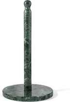 Koville Italian Natural Marble Paper Towel Holder Countertop, Genuine Stone Paper Towel Holder Stand for Kitchen Storage, for Standard or Jumbo-Sized Rolls(Alpi Green)