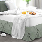 Nestl Sage Green Bed Skirt Queen Size, Pinch Pleat Queen Bed Skirt, 14" Inch Drop Queen Bedskirt, Hotel Quality Sage Green Bed Skirts, Microfiber Bedskirt for Queen Bed, Sage Green Queen Bed Skirt