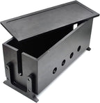Large Cable Management Box, Wood Cord Hider Box & Organizer for Power Strip Hider Cable Storage for Office, TV Wires, Desk Cord Organizer, 14.2" x 6" x 6.3", Black, Wood