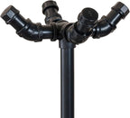 MyGift 64 Inch Industrial Black Metal Freestanding Coat Rack Stand with Realistic Pipe Design and 12 Hooks, Entryway Organizer for Hanging Coats, Hat, Handbags, Scarves