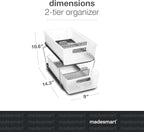 madesmart Premium 2 Tier Organizer, Under Cabinet Storage with Pull Out Sliding Drawers, for Cleaning Supplies, Undersink, Sponges, Bottles & Bath, Adjustable Dividers & Pull Out Baskets, Frost
