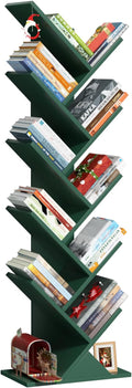 SHEEPAM 10 Tier Tree Book Shelf, Floor Standing Wood Bookshelf