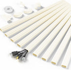 Delamu Cord Hider, 142in Cable Hider, Cord Covers for 2-3 Wires on Wall, Wire Covers for Cords, Wire Hiders for TV on Wall, Easier Setup Cable Cover Cable Management, W0.94 H0.47in, Beige