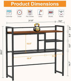 Snughome 31.9" Desk Shelf, Desktop Organizer Shelf, Desk Hutch Dorm, 3-Tier Desk Display Rack, Desktop Bookshelf, Multipurpose Wood Desk Organizer Storage Rack for Home Office Dorm