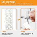 2 Pack Stackable Storage Drawers,Plastic Organizers Bins, Drawers Storage with Handles and Movable Dividers for Organization and Storage in Fridge,Bathroom, Pantry, Kitchen Cabinets, Under Sink