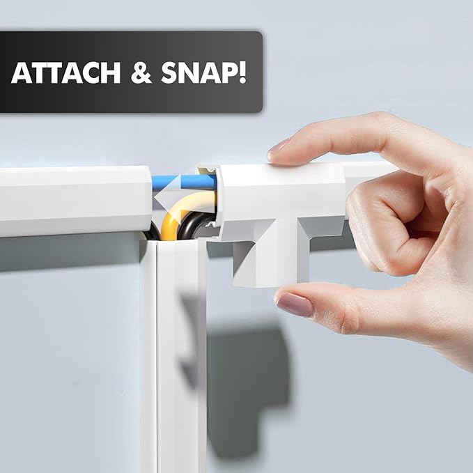 shinfly 86.9in Cord Hider Kit, Paintable Cable Raceway for Wall Mounted TV, Cord Covers for Wires on Wall, Wire Hider for TV Cables, White, 0.98” W x 0.51” H (14.5in x 6-Pack)