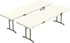 Lifetime 80882 Commercial Fold in Half Table, 8 Feet, 2 Pack, Almond