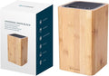 Deluxe Universal Knife Block with Slots for Scissors and Sharpening Rod - Bamboo Knife Holder For Safe, Space Saver Knives Storage - Unique Slot Design to Protect Blades - by KITCHENDAO