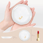 ProCase Ceramic Jewelry Tray, Initial Ring Dish Trinket Plate Engagement Gift, Small Personalized Monogram Ring Bowl for Wedding, White Decorative Jewelry Holder for Women Vanity -Letter J