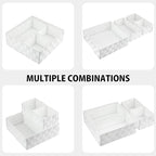 Posprica Woven Storage Box Cube Basket Bin Container Tote Organizer Divider for Drawer,Closet,Shelf, Dresser (White)