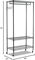 Alera Wire Shelving Garment Rack (Black)