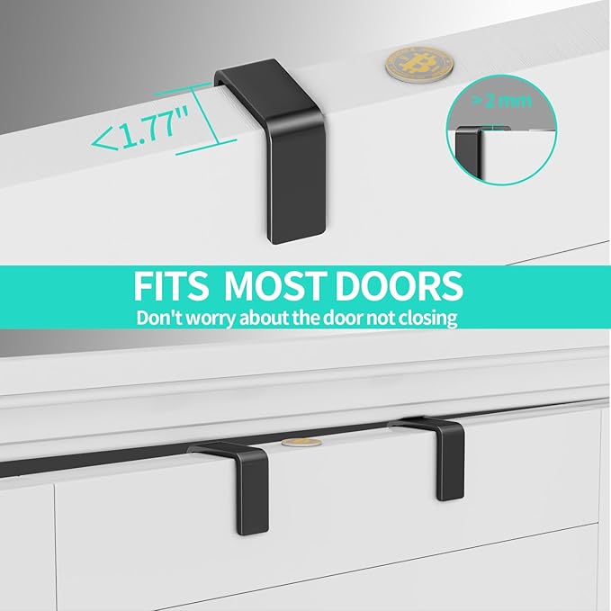 HapiRm Over The Door Organizer - Hanging Door Organizer with 4 Metal Large Capacity Baskets and Adjustable Coat Hook for Bathroom Bedroom Kitchen Pantry Closet Cabinet