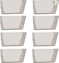 Gawerk Clear Acrylic Single Pocket, Plastic Hanging Wall Mount File Holder for Office Home (Gray, 8 Pack)