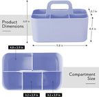 Tiawudi Multipurpose Caddy Organizer, Plastic Caddy with Handle, Stackable Desk Organizer for Stationery, Marker and Pencil, Office Supplies Organizer, Dorm Caddy