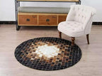 Round Ethnic Rug for Living Room | Handcrafted Designer Floor Carpet with Central Mandala Pattern | Traditional Decorative Area Mat for Home Décor(Brown_5x5)