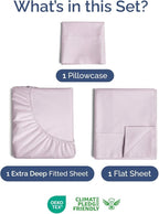 Extra Deep Pocket Twin Sheets - 3 Piece Breathable & Cooling Bed Sheets - Hotel Luxury Sheet Set - Soft, Wrinkle Free & Comfy - Easily Fits Extra Deep Mattresses - Deep Pocket Light Lavender Sheets