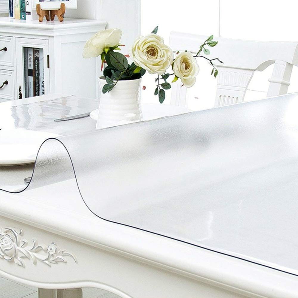 NECAUX Clear PVC Table Cover Protector 46 x 75 Inch 1.5mm Thick