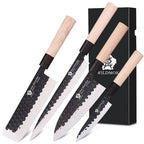 WILDMOK Left Handed 7 Inch Deba Knife German Stainless Steel Sashimi Knife Asian Usuba Salmon Knife for Left Handed