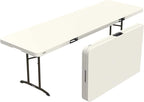 Lifetime 80882 Commercial Fold in Half Table, 8 Feet, 2 Pack, Almond