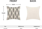 Boho Pillow Covers 20 x 20 Inch Pack of 2, Black and White Bohemian Ethnic Herringbone Pattern Decorative Throw Pillow Covers Vintage Linen Farmhouse Outdoor Pillowcase for Bedroom Home Sofa Decor