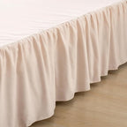 Bed Skirt King Size Ruffled Bed Skirts with Split Corners,12 Inch Drop Dust Ruffle Bed Skirt with Platform, Cream, 12" King