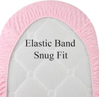 Dot Bassinet Sheet Set 2 Pack Stretch Fitted Cradle Sheets,Ultra Soft Thick Universal Fit Oval Rectangle Hourglass Pad/Mattress, for Baby Girls and Boys Grey Pink