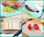 FLYINGSEA Cutting Boards For Kitchen, Anti-Skid Eco-Wheat Straw Cutting Board Set (3 Pcs), Dishwasher Safe (light brown)