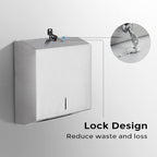 Paper Towel Dispenser Wall Mount - Multifold Trifold Paper Towel Dispensers, Large Capacity Stainless Steel Tissue Holder, Suitable for Bathrooms and Public Places
