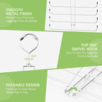 2 Pack Legging Hanger, Metal Hanging Legging Hangers for Closet Organizer Holds 40 Women's XS-XL & Girls' Leggings, 360° Rotating Foldable Yoga Pants Hangers Space Saving, Silver