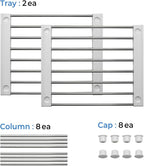 carrotez Cabinet Organizer Shelf, Set of 2 Stackable Kitchen Counter Shelves, Kitchen Cabinet Organizers and Storage, Pantry Storage Shelf Organizer, 9.8 x 7.8 x 6.1 - White
