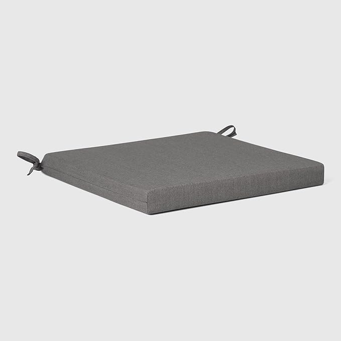 WestinTrends Solace Outdoor Patio Kitchen Dining Chair Square Seat Cushions Set of 4, 19 x 17, Grey