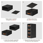 Homsorout Closet Organizers and Storage - Large Stackable Storage Bins with Drawer, Fabric Bins for Organization, Collapsible Storage Drawers Organizer for Bedroom, Living Room, 4 Pack, Black