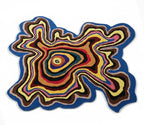 Irregular Shaped Handmade Wool Rug | Modern Colourful Stripe Premium Area Rug Perfect for Home Decor (3x3 ft, Multi.)