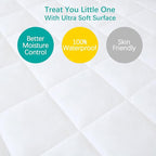 Pack and Play Sheets Fitted 2 Pack Waterproof Pack and Play Mattress Protector Pad Cover Quilted Compatible with Graco Pack n Play & Dream On Me & Pamo Babe, Playpen/Playard 39" x 27" White