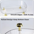 Perfume Organizer, Bathroom Vanity Tray, Makeup Trays for Dresser Top, Countertop Decorative Plastic Decor Tray, Perfume Organizer for Women, organizador de perfumes (Clear)