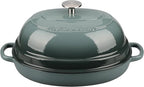 EDGING CASTING Enameled Oval Cast Iron Dutch Oven Pot with Lid, Bread Dutch Oven for Sourdough Bread Baking, Dutch Oven Bread, Bread Oven, 6QT, Slateblue