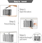 Bseash Bunk Bed Organizer, Bedside Caddy Hanging Bed Organizer Storage Bag with 4 Pockets and 2 Hooks, for College Dorm Rooms Bed, Hospital Bed, Baby Bed Rails, 600D Oxford Cloth (Gray)