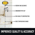 CRAFT911 Candy Thermometer with Pot Clip - Deep Fry Oil Thermometer for Frying and Candle Making (Yellow)