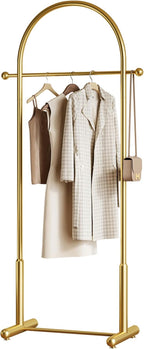Modern Gold Arch Clothing Rack – Freestanding Garment Rack for Hanging Clothes,Heavy Duty Coat Rack,Metal Small Clothes Rack for Bedroom,Closet or Boutique Display
